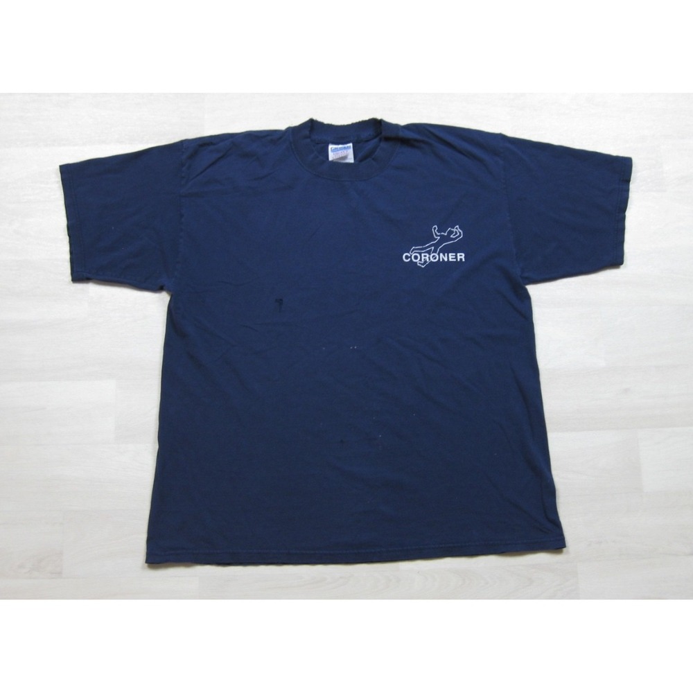 Vintage Y2K Coroner Novelty T-Shirt Men's (XL) Macabre Halloween Chalk Outline